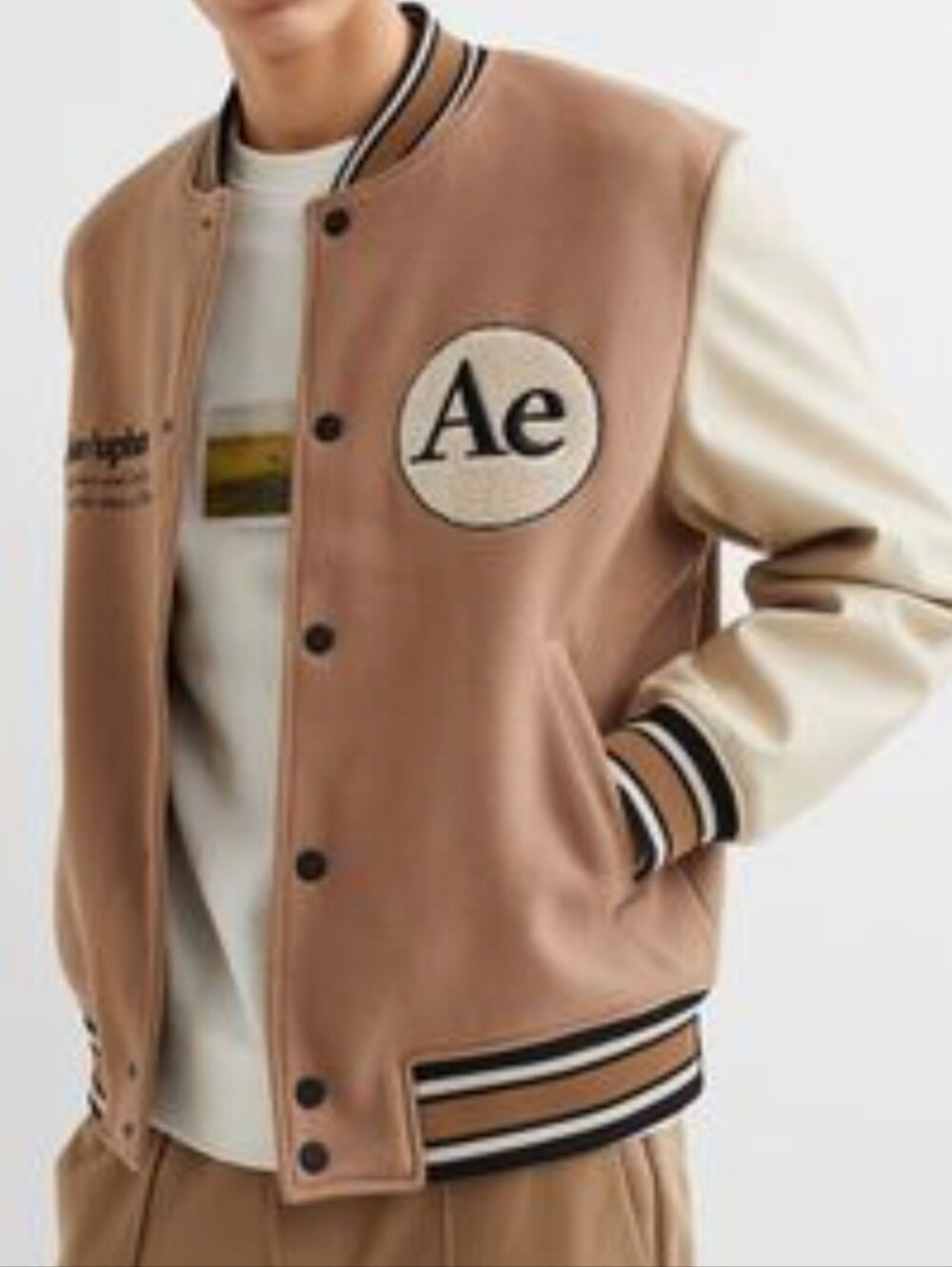Mens Varsity Baseball Wool-blend Jacket Sz M